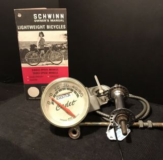 Vintage - Stewart Warner Cadet - Bicycle Speedometer & Odometer