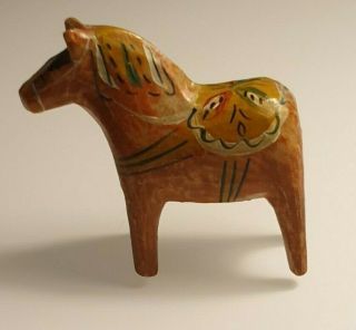 Antique Swedish Dala Horse.  Folk Art Carved Sweden Hand Painted.  Nusnäs 1930/40.