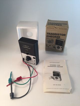 Vintage MICRONTA Dynamic Transistor Checker 22 - 025 Box 2