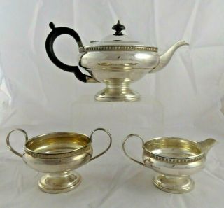 Lovely Art Deco Solid Sterling Silver 3 Piece Tea Set 1931 691 G