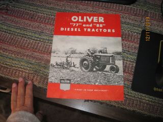 Vintage Oliver Tractor Sales Brochure 77 & 88 Diesel Specs Cut - A - Way View