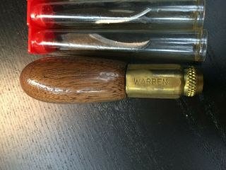 Vtg Warren Set of Wood Whittling Carving Tools Chisel Gauge with Extra Blades 2