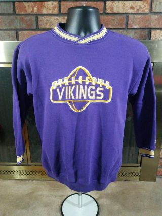 Vintage Starter Minnesota Vikings Nfl Football Crewneck Sweatshirt Youth Medium