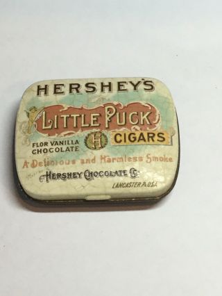 Vintage 1982 Hershey’s Little Puck Cigars Tobacco Empty Tin From England