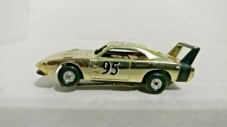 Vintage 95 Metallic Gold Aurora T - Jet 1969 Dodge Daytona Ho Slot Car