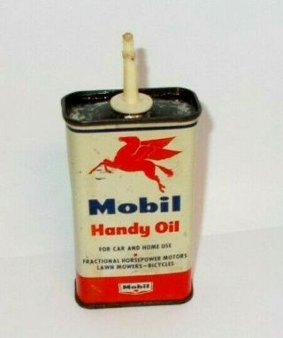 Vintage Mobil Handy Oil 4 Oz.  Empty Can