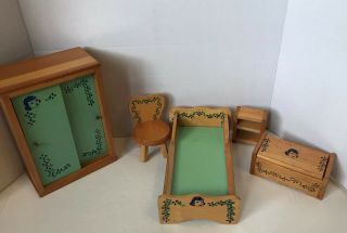 Vintage Wooden Doll Furniture 1950 