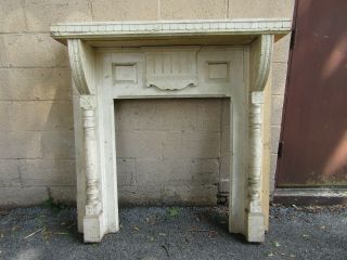 Antique Carved Oak Fireplace Mantel 48 X 49 Architectural Salvage