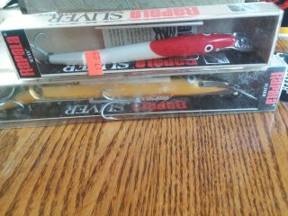 Vintage Rapala Sl20gr,  Sl13rh Silver Jointed Minnow Box With Inserts