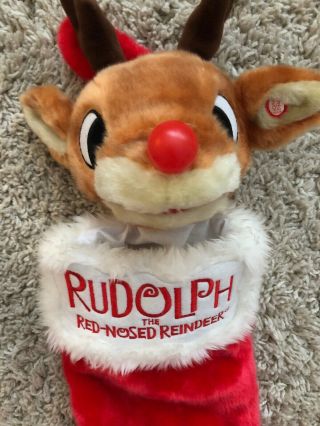Gemmy Rudolph The Red Nose Reindeer Christmas Stocking Sound Animated Vtg 2