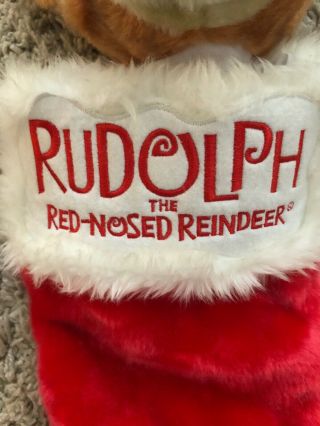 Gemmy Rudolph The Red Nose Reindeer Christmas Stocking Sound Animated Vtg 3