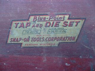 Vintage Blue Point Tap And Die Set Td2500 Wood Box - Snap - 0n