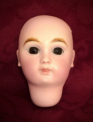 Antique Portrait Jumeau Bisque Doll Head Size 6 W/ Restoration