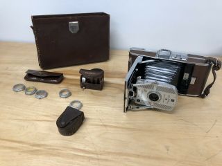 Vintage Polaroid Land Camera Model 95 With Case And Accessories