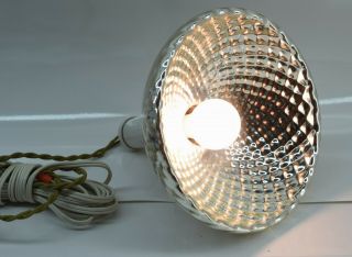 Vintage Silver Mercury Glass X - Ray Diamond Quilted Light Shade Lamp - Steampunk