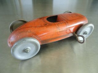 Antique 1920’s Rocket Wind Up Tin Race Car 6 - 3/4” German Toy
