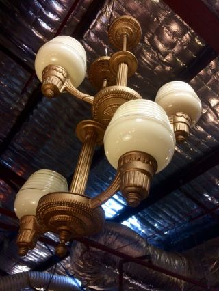 X2 Art Deco 2 Arm Beehive Empire Ceiling Lights Glass Shade 
