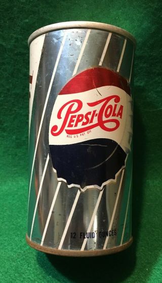 Vintage Pepsi Cola Can Bottle Cap Tin Litho 12 Oz.  Pull Tab Baltimore Md