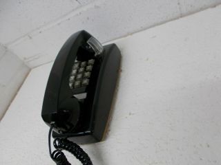 Vintage Black Wall Push Button Phone Heavy Metal Base At&t