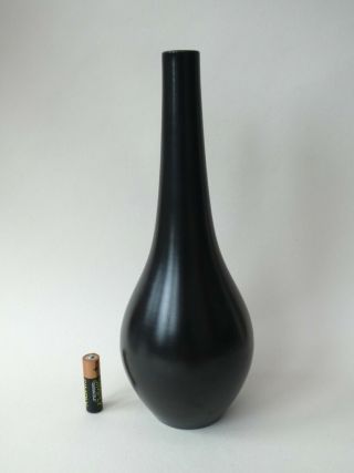 Vintage Poole Pottery Freeform Mcm Black Panther Vase Bottle Shape Circa 1950s