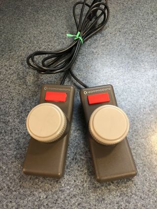 Vintage Official Commodore 64 Paddle Joystick Controller Set Pair Computer Game