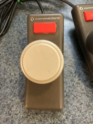Vintage Official Commodore 64 Paddle Joystick Controller Set Pair Computer Game 2