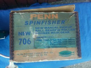 Vintage Penn Spinfisher 706 Fishing Reel,  With Parts,  Manuel