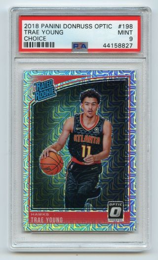 Trae Young 2018 - 19 Donruss Optic Choice Mojo Rated Rookie Psa 9 198 Rc