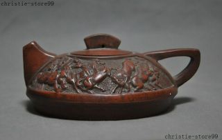 6.  4 " Old Chinese China Yixing Zisha Horse Statue Boutique Teapot Pot Tea Set
