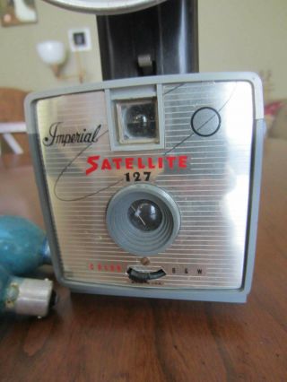 Vtg 1950 ' s Imperial Satellite 127 Flash Camera w 3 Bulbs Retro Steampunk 2