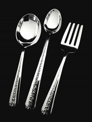 Towle Rambler Rose Sterling Silver 3 Pc Baby Fork And Spoon Set - 