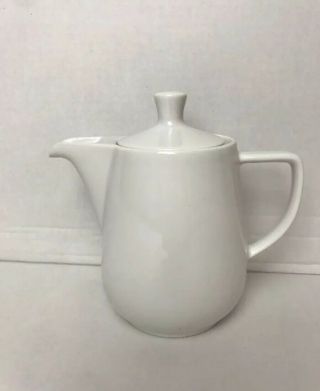 Vintage Mcm Melitta Germany White Porcelain 2 Qt No Drip Spout Coffee Tea Pot