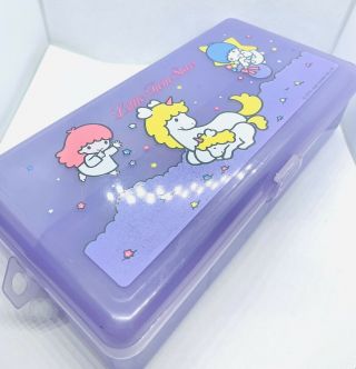 Vintage Sanrio Little Twin Stars Pencil Box With Tray Inside 1989