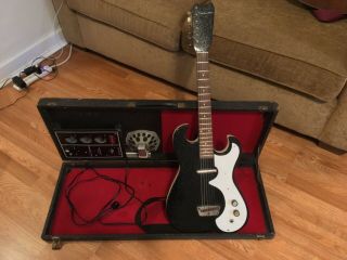 Vintage 1960s Sears Silvertone Model 1448 Amp & Guitar In Case