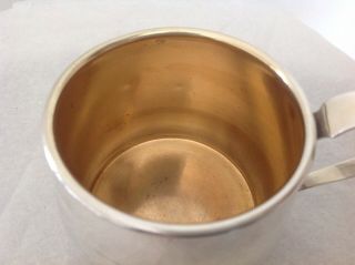 Antique Weidlich Bridgeport,  CT Sterling Silver Baby Child ' s Cup 7739 Gold Wash 3