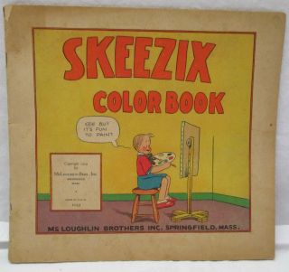 Vintage 1929 Mcloughlin Bros Skeezix Color Book Usa Springfield Mass.