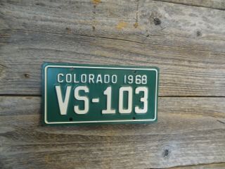 1968 Colorado License Motorcycle Plate Colorado License Plate