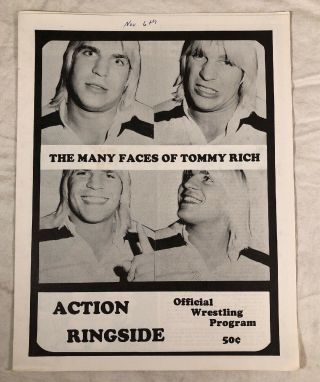 Vintage Action Ringside Championship Wrestling Program Rupp Arena Tommy Rich