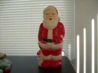 Vintage Santa Blow Mold Light 13 Inches Tall Made By Union Products