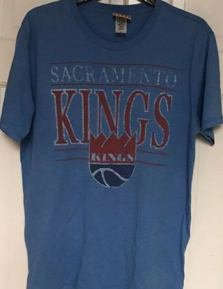 Junk Food Sacramento Kings Vintage Logo T - Shirt,  Mens M,  Blue