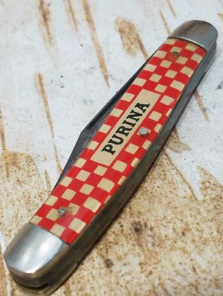 Vintage USA Kutmaster Utica NY Purina Stockman Pocket Knife 2