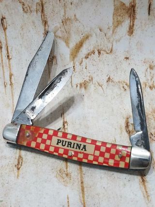 Vintage USA Kutmaster Utica NY Purina Stockman Pocket Knife 3