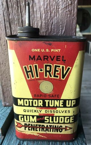 Vintage Marvel Hi Rev Motor Tune Up Can Lead Top Great Colors & Graphics