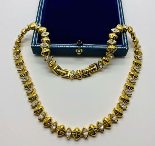 Vintage Jewellery Signed Dorlan Sparkling Clear Crystal Necklace