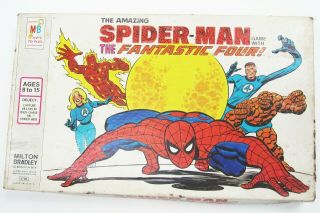 1977 Spider - Man Fantastic Four Board Game Milton Bradley Complete Vintage