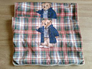 Vintage Ralph Lauren Polo Plaid Teddy Bear Preppy Pillow Casing Only
