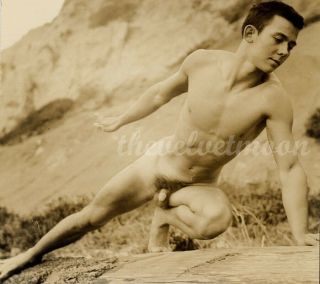 Vintage Male Nude - Denny Denfield Of Sf Handsome Model At Beach Unusual Pose