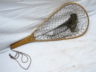 Early Bent Wood Vintage Trout Fishing Landing Net Eastern Coast Tackle Wooden