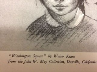 Vintage Margaret Walter Keane Print WASHINGTON SQUARE Retro BIG EYES 2