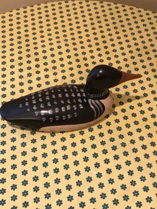 Vitg Quality Hand Sculpt Wood Common Loon Miniature Decoy Jim Harkness Signed
